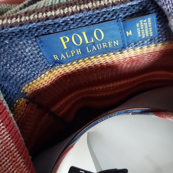 Polo RL | Patchwork | Aztec | Southwestern Navajo | 5 Button Shawl Cardigan - Picture 10 of 11